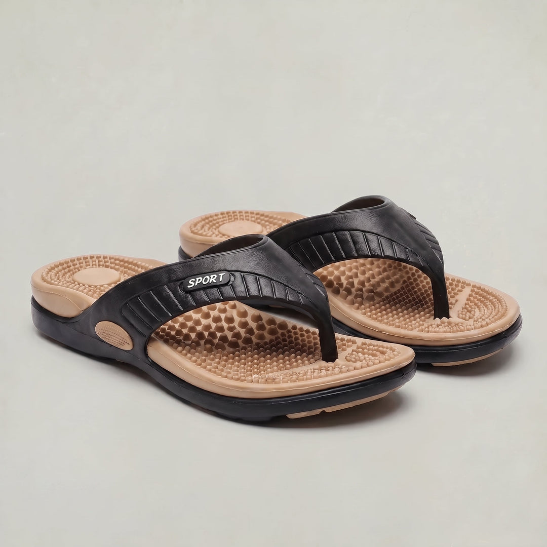 Men's Lightweight Beach Flip Flop Sandals With Textured Footbed