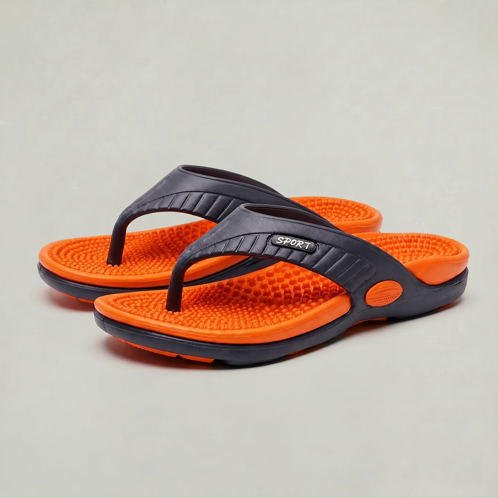 Men's Lightweight Beach Flip Flop Sandals With Textured Footbed