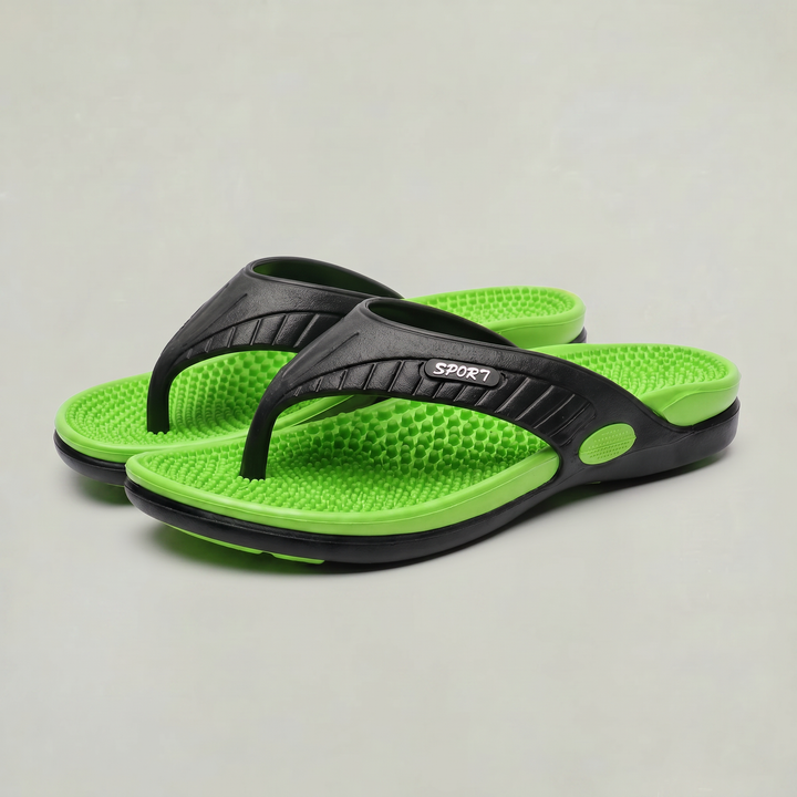 Men's Lightweight Beach Flip Flop Sandals With Textured Footbed