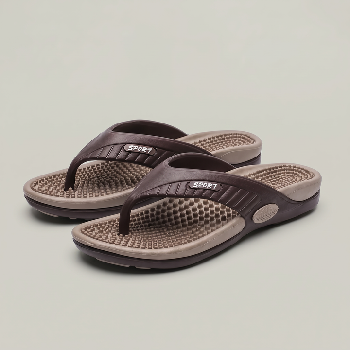 Men's Lightweight Beach Flip Flop Sandals With Textured Footbed