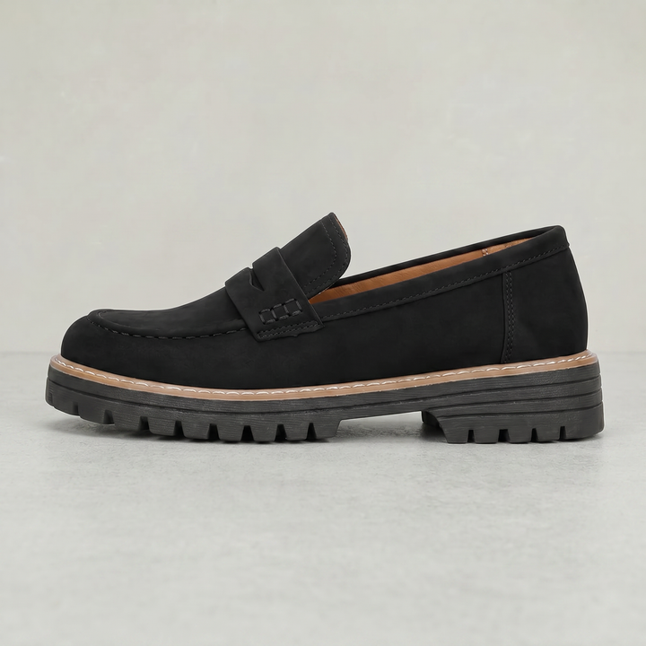 Women's Suede Platform Slip-On Penny Loafers