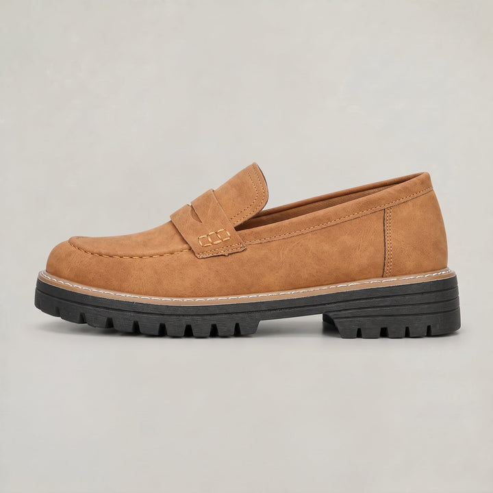 Women's Suede Platform Slip-On Penny Loafers