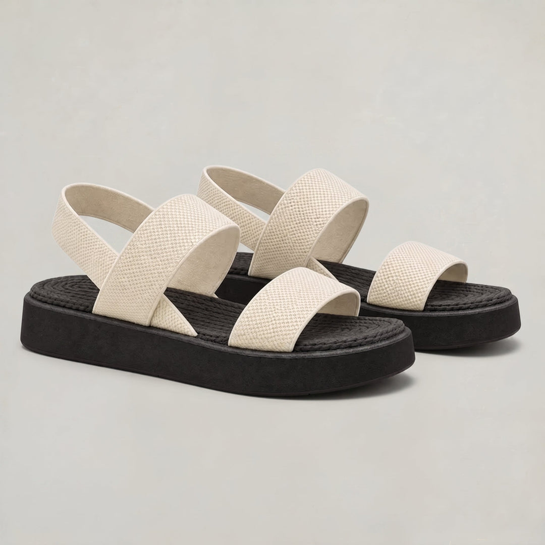 Women's Open Toe Platform Slide Sandals With Elastic Strap