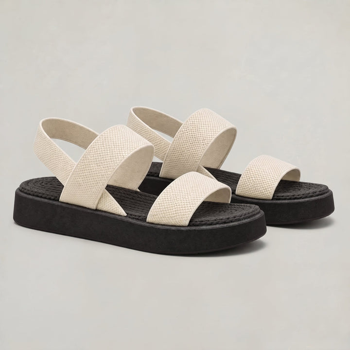 Women's Open Toe Platform Slide Sandals With Elastic Strap