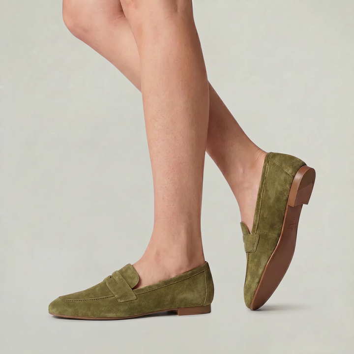 Women's Suede Slip-On Penny Loafers