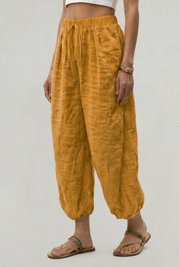 Women's Wide Leg Linen Trousers
