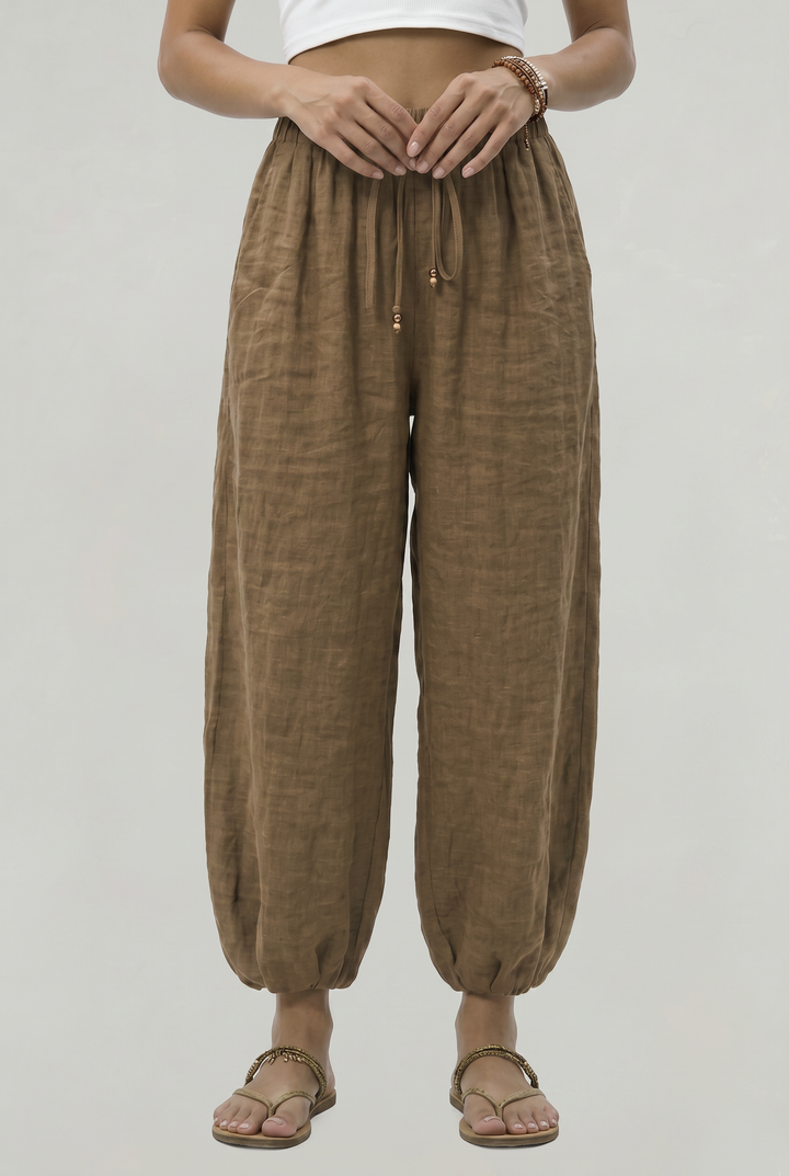 Women's Wide Leg Linen Trousers