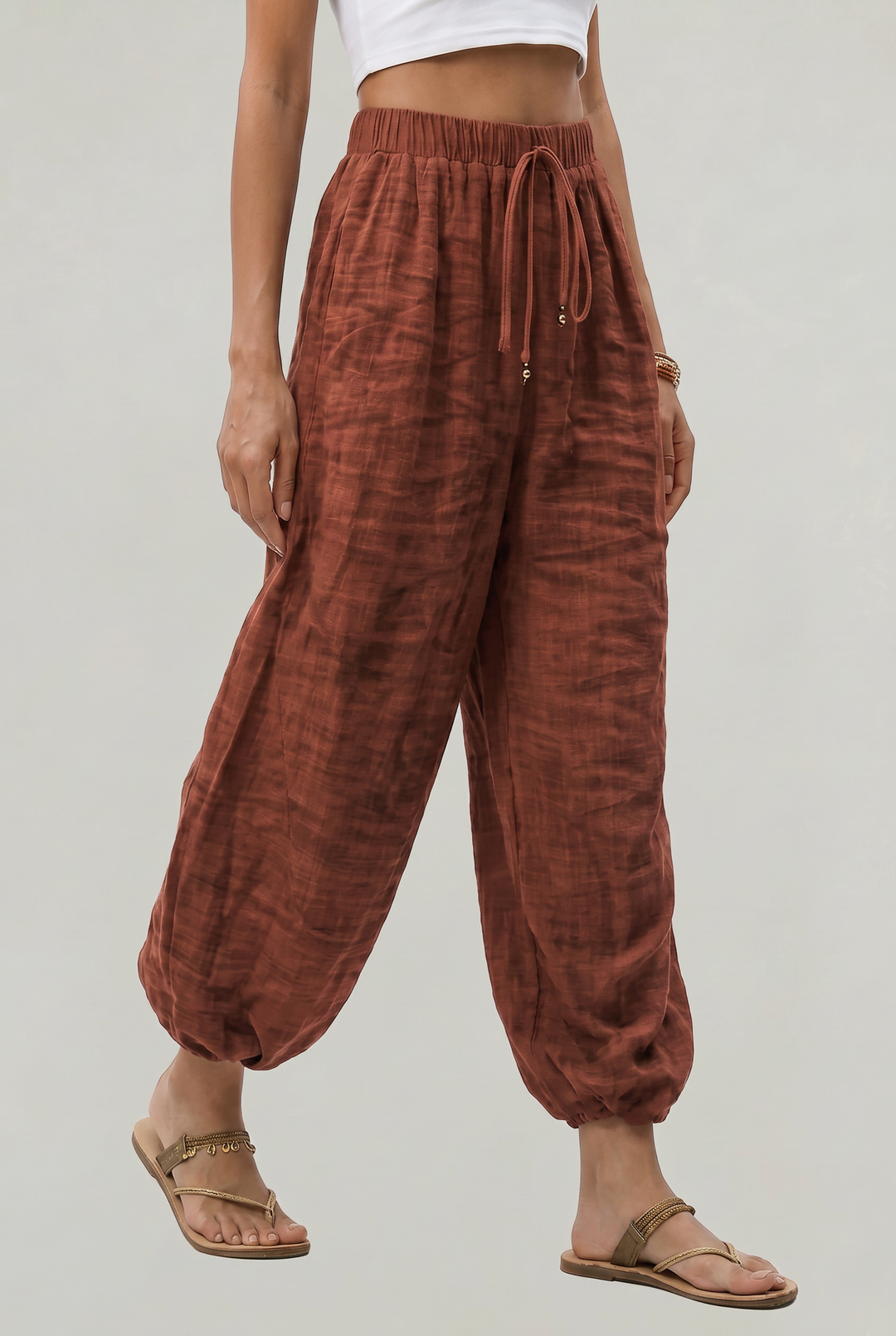 Women's Wide Leg Linen Trousers