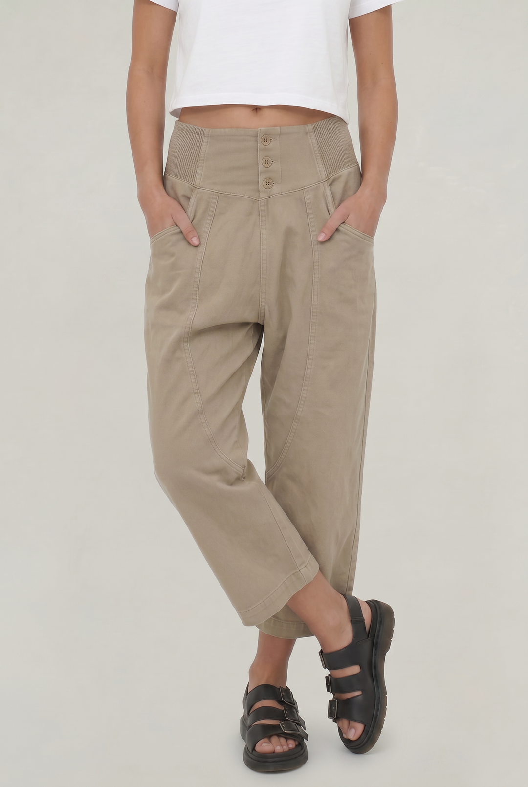 Women's Cotton Linen Wide Leg Trousers
