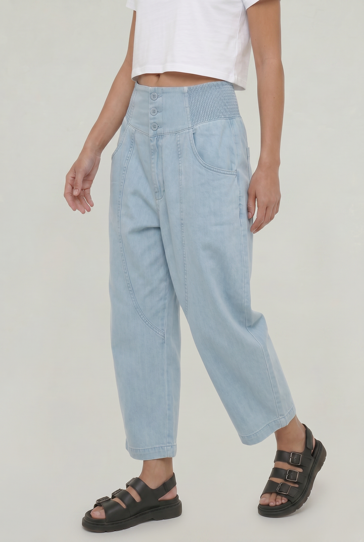 Women's Cotton Linen Wide Leg Trousers