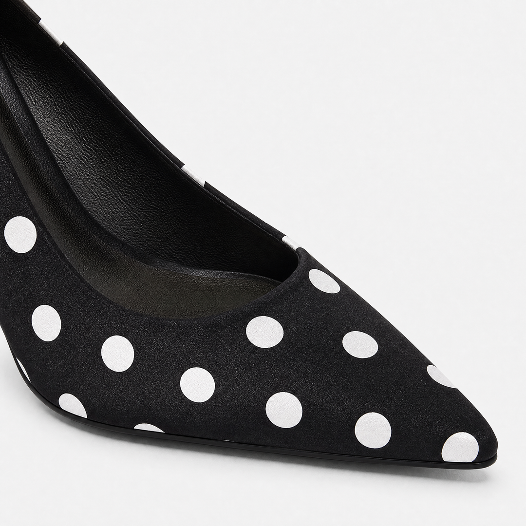 Women’s Polka Dot Pointed Toe Stiletto Heels – Formal Court Shoes for Weddings