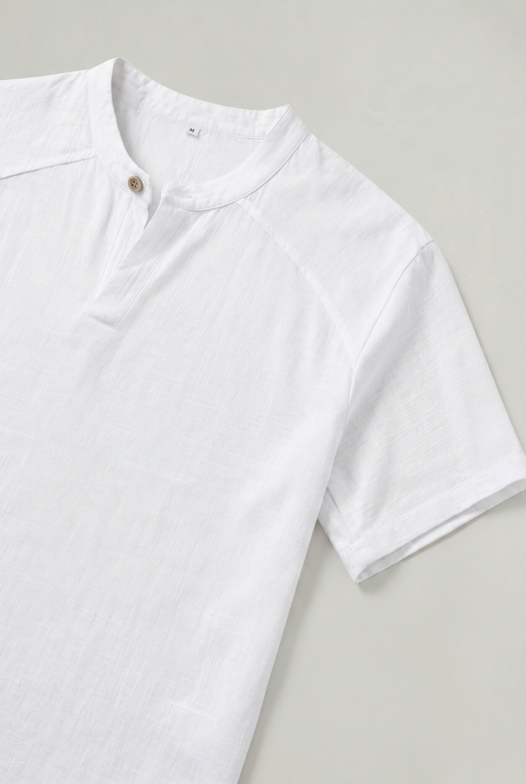Men's Linen Short Sleeve Henley T-Shirt