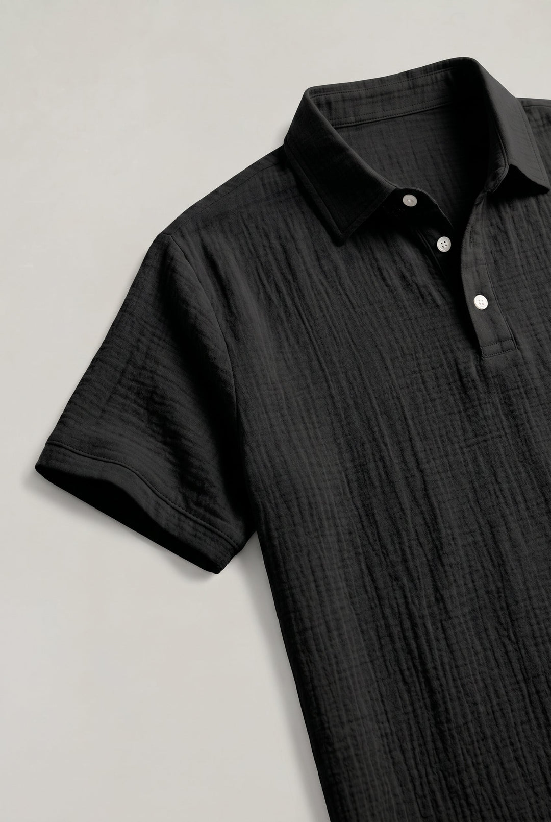 Men's Linen Short Sleeve Polo Shirt and Shorts Set