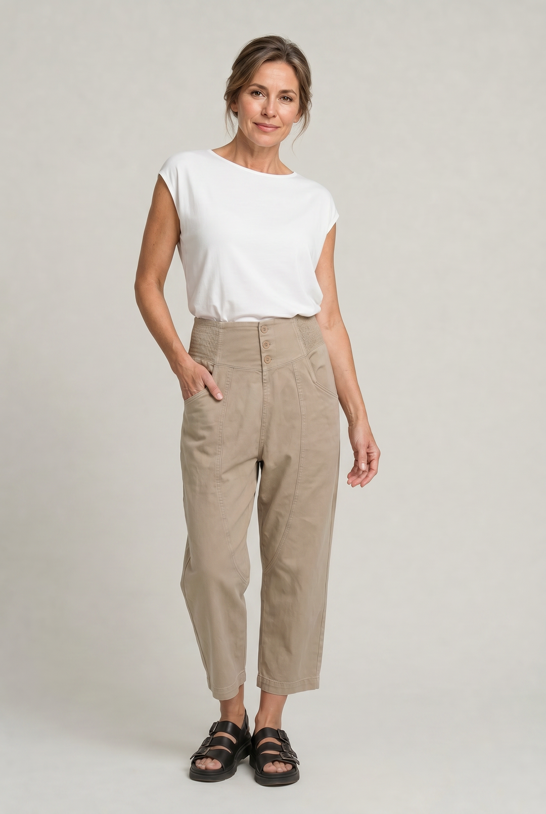 Women's Cotton Linen Wide Leg Trousers
