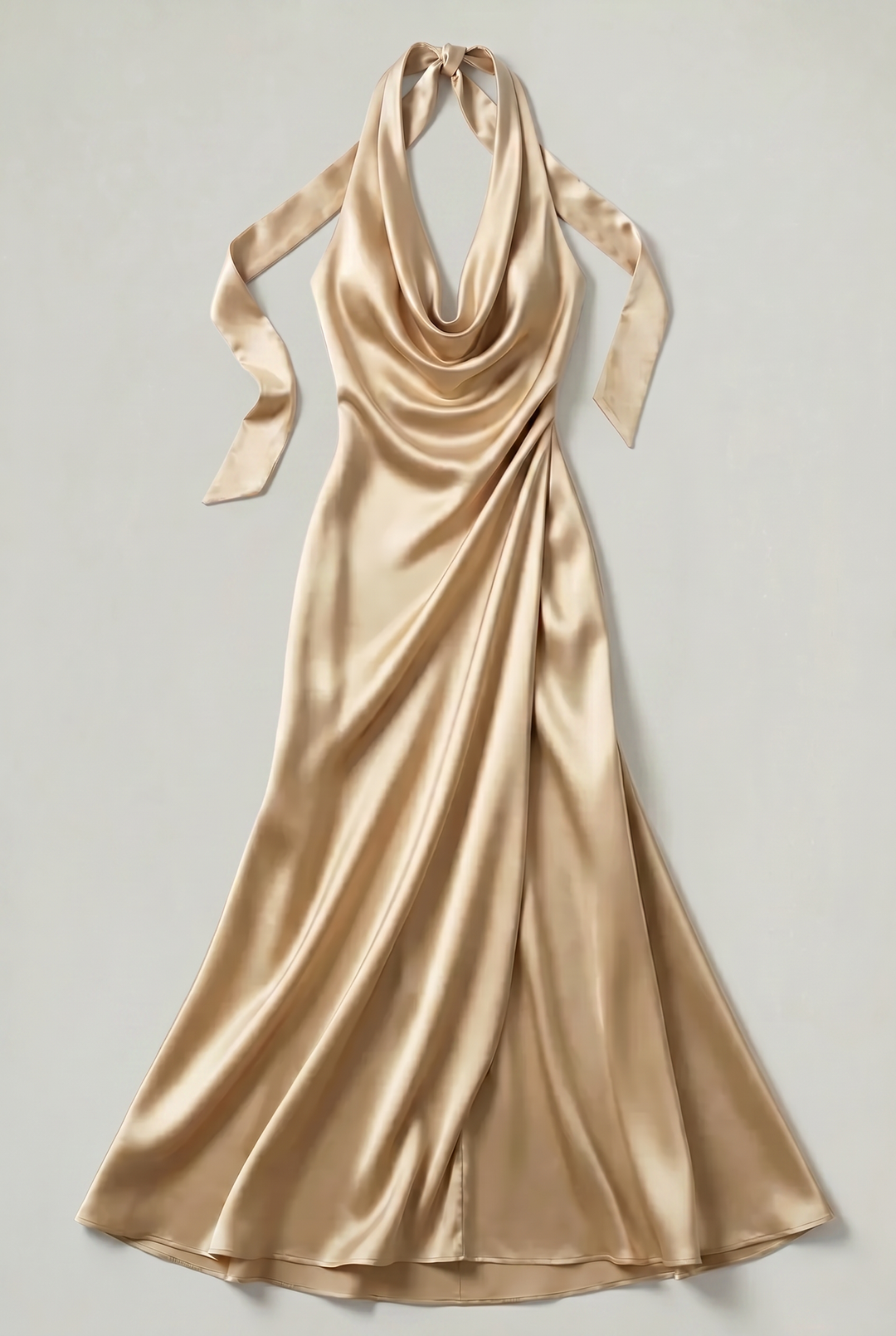 Women’s Halter Neck Satin Maxi Dress
