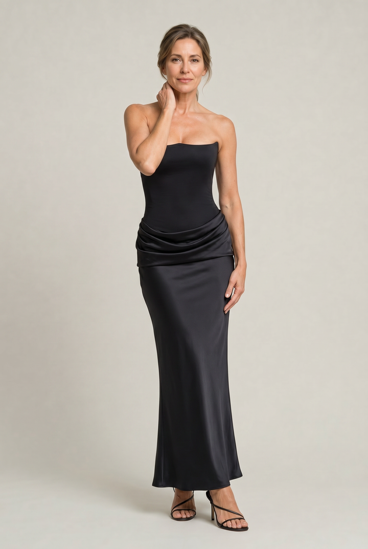 Women's Corset Strapless Maxi Dress