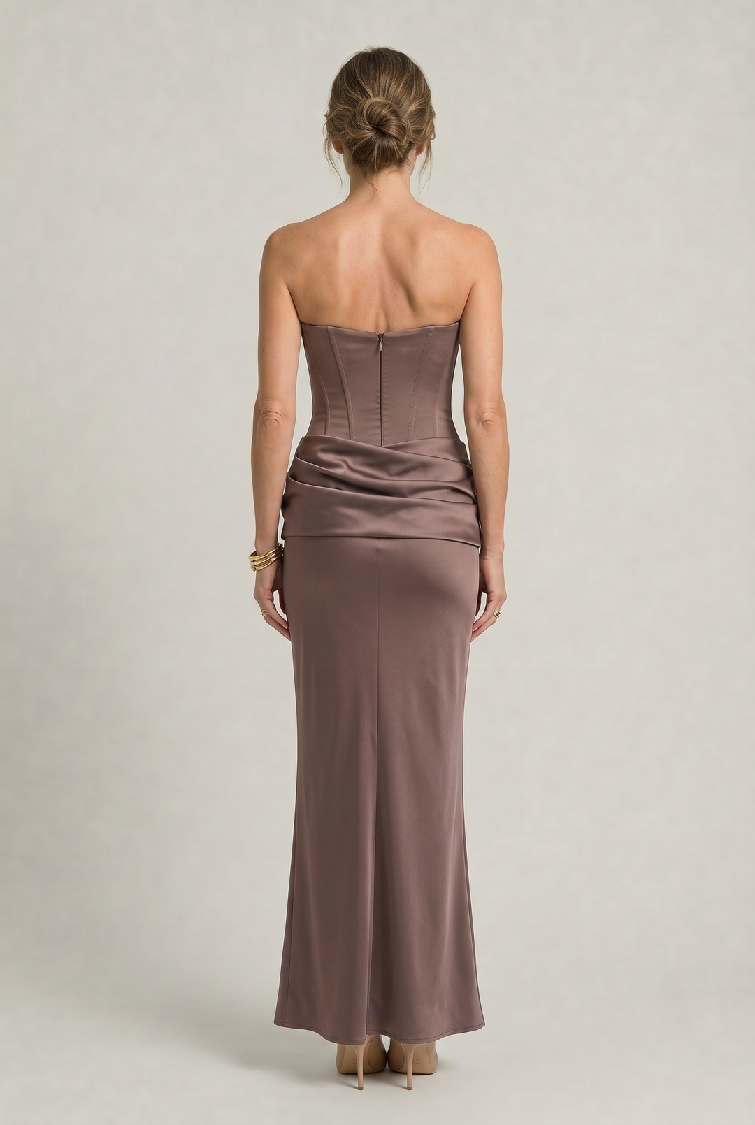 Women's Corset Strapless Maxi Dress