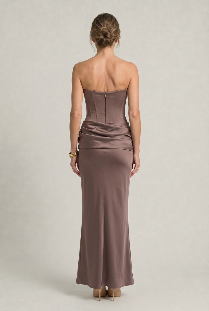 Women's Corset Strapless Maxi Dress