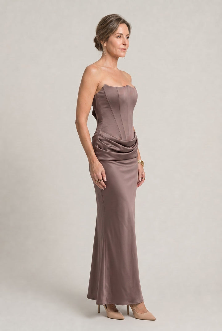 Women's Corset Strapless Maxi Dress