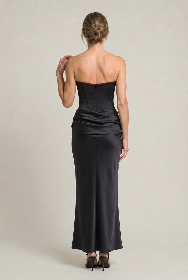 Women's Corset Strapless Maxi Dress