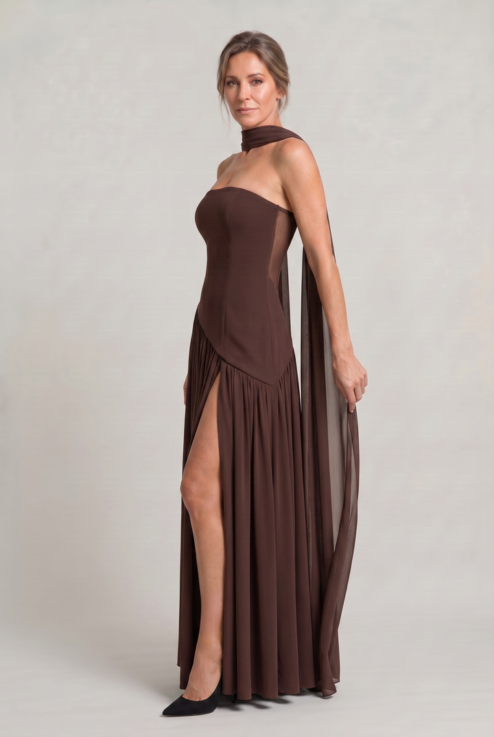 Women's Elegant Strapless Maxi Dress