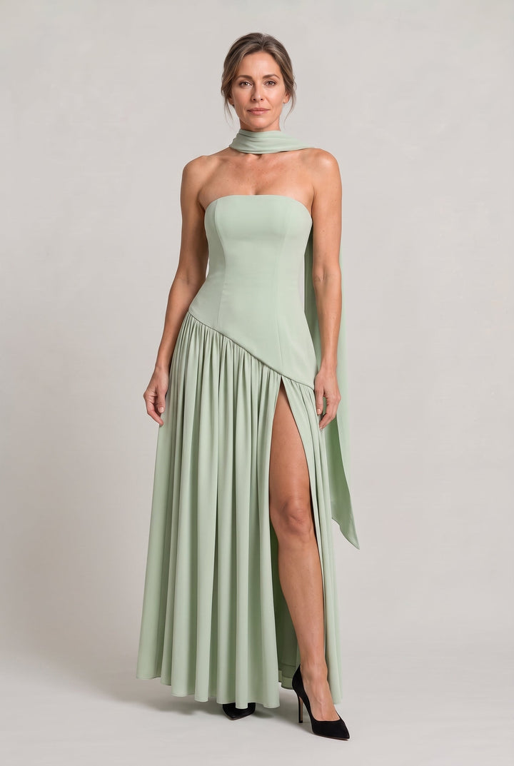 Women's Elegant Strapless Maxi Dress