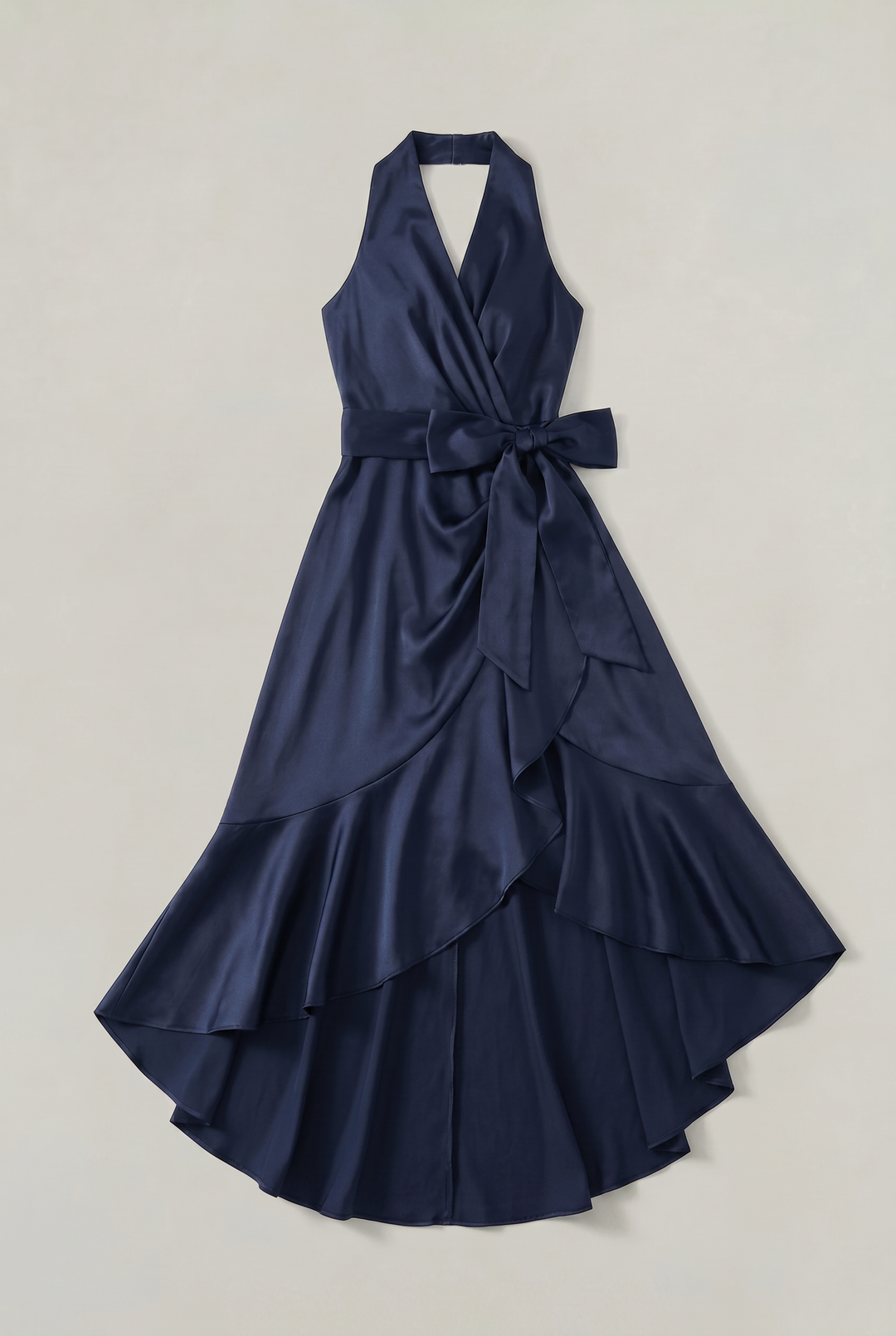 Women's Elegant Sleeveless Wrap Midi Dress