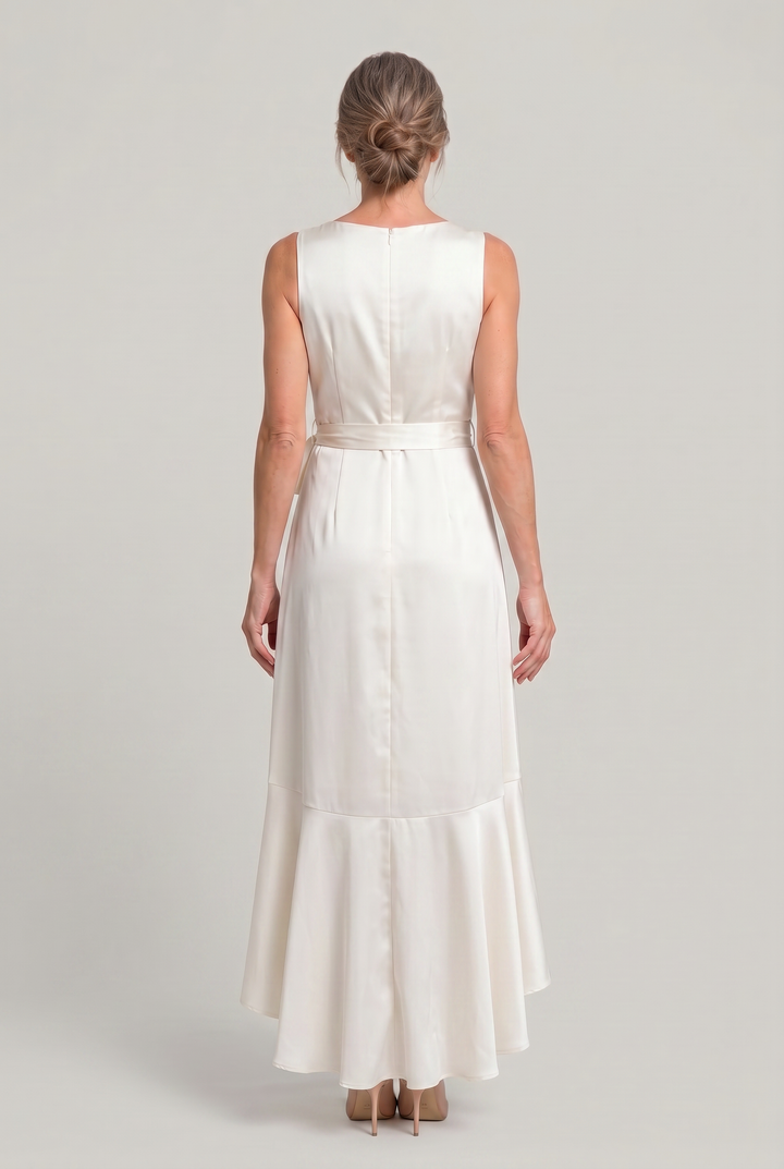 Women's Elegant Sleeveless Wrap Midi Dress