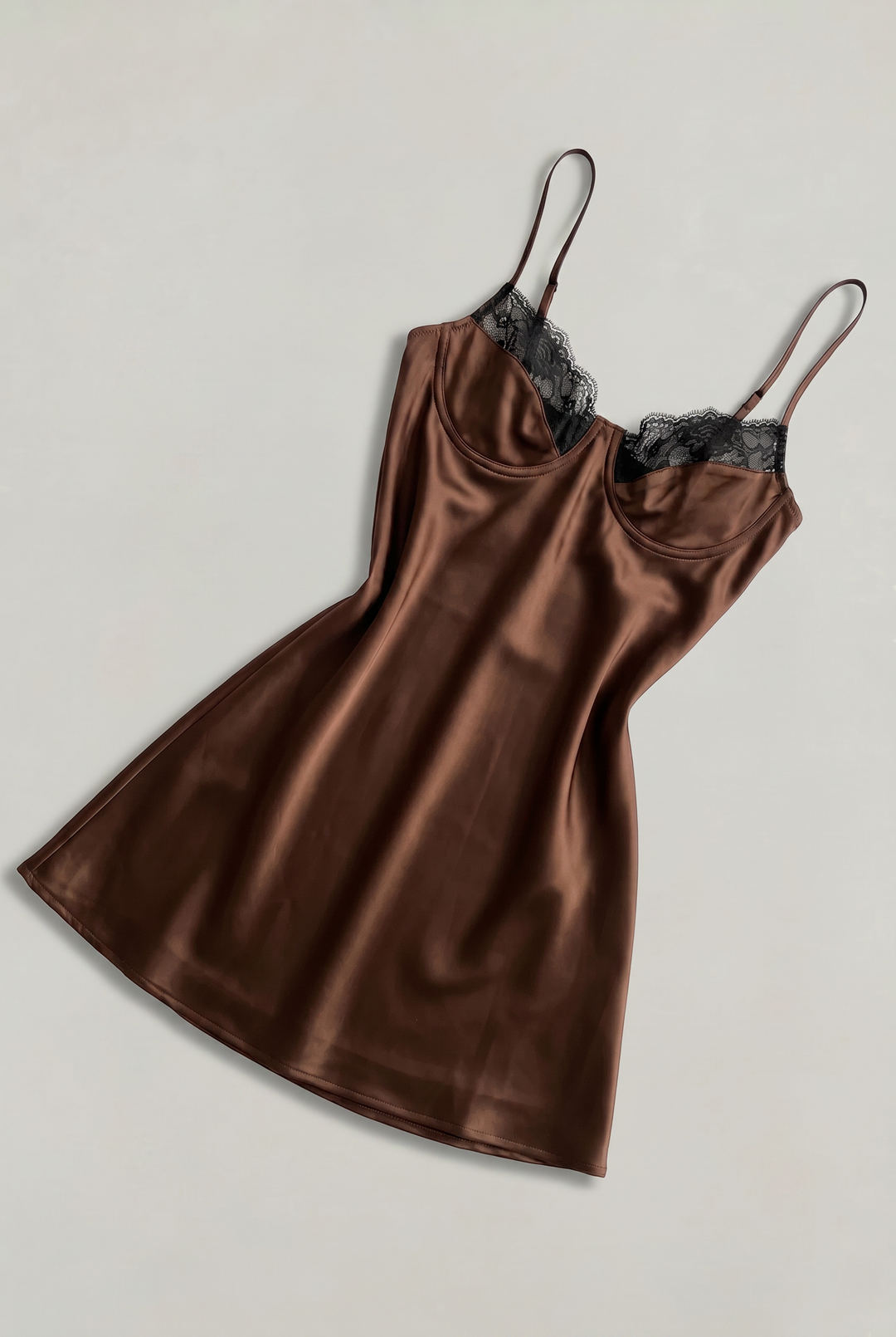 Women's Lace Slip Satin Mini Dress