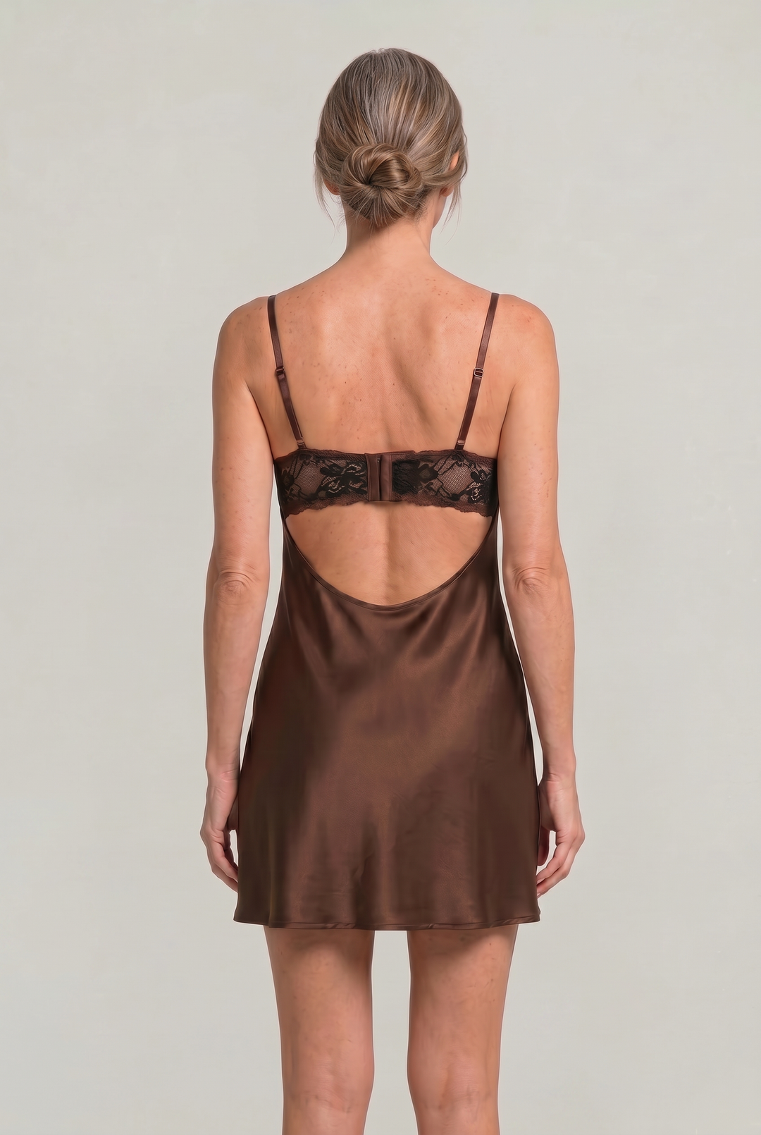 Women's Lace Slip Satin Mini Dress