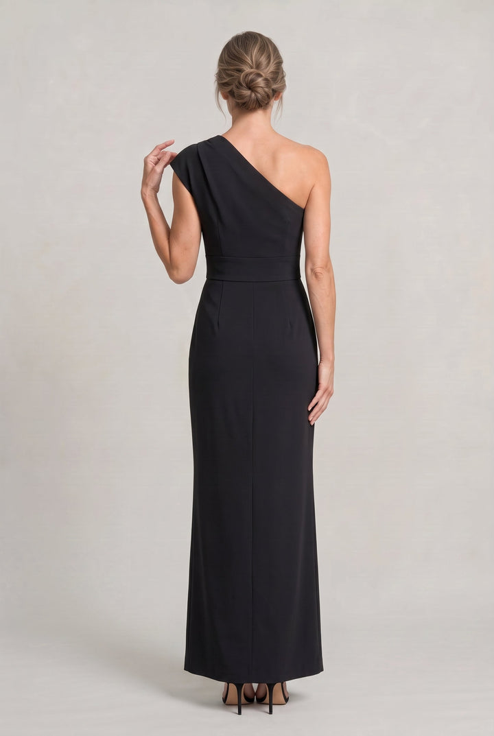 Women's One-Shoulder Maxi Evening Dress -  Asymmetric Neckline