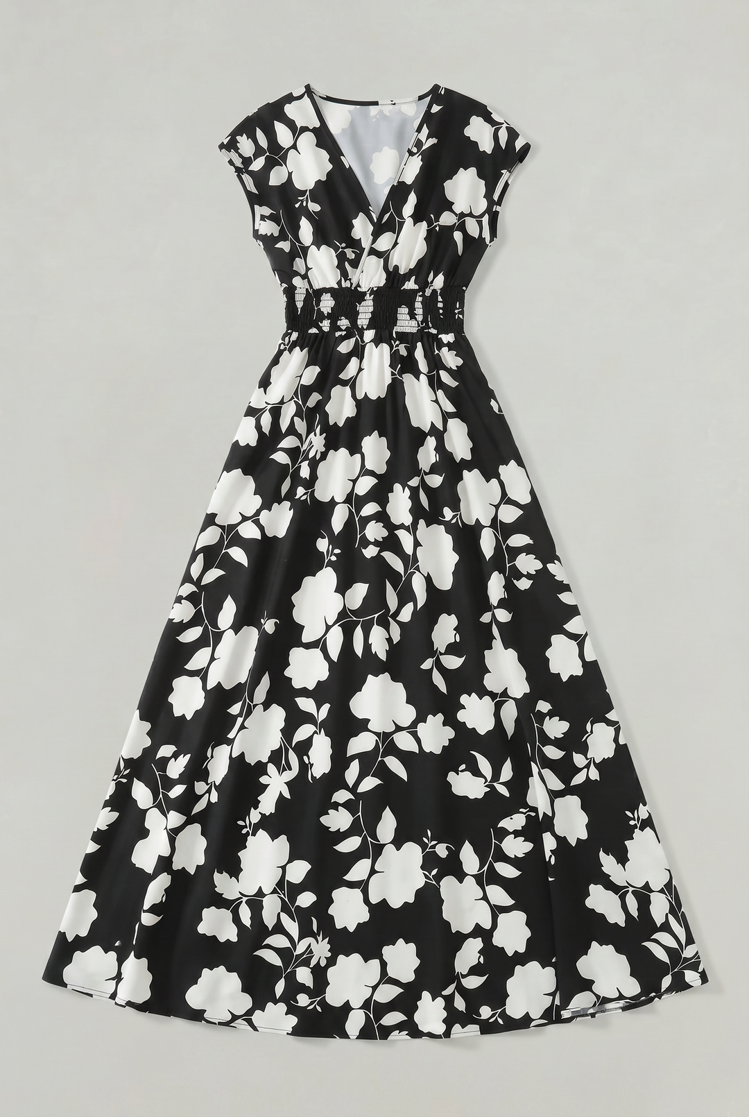 Women’s V-Neck Floral Print Summer Maxi Dress