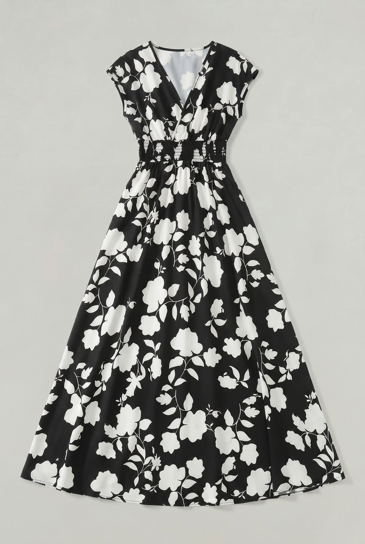 Women’s V-Neck Floral Print Summer Maxi Dress