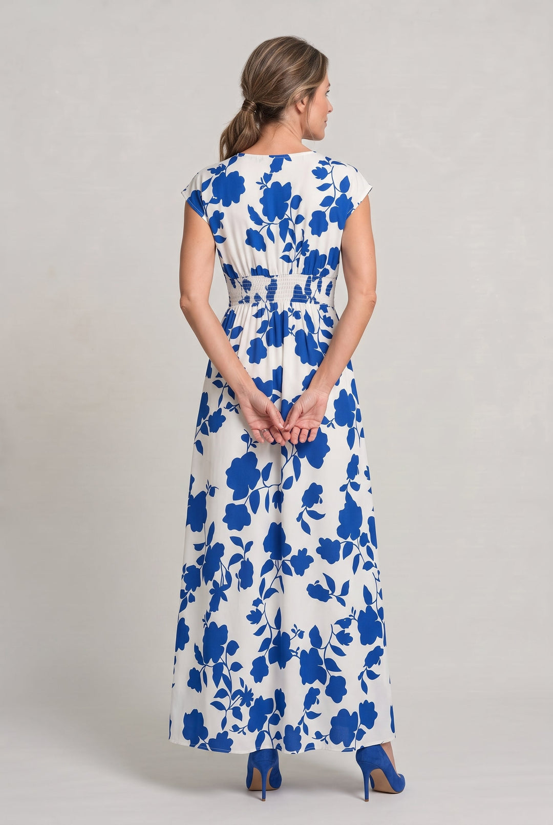 Women’s V-Neck Floral Print Summer Maxi Dress
