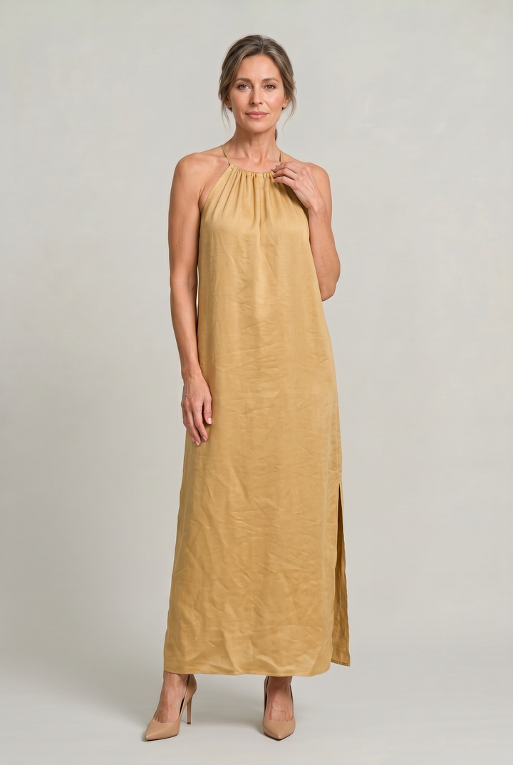 Women's Halter Neck Sleeveless Summer Maxi Dress