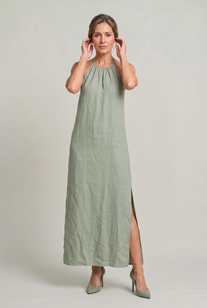Women's Halter Neck Sleeveless Summer Maxi Dress