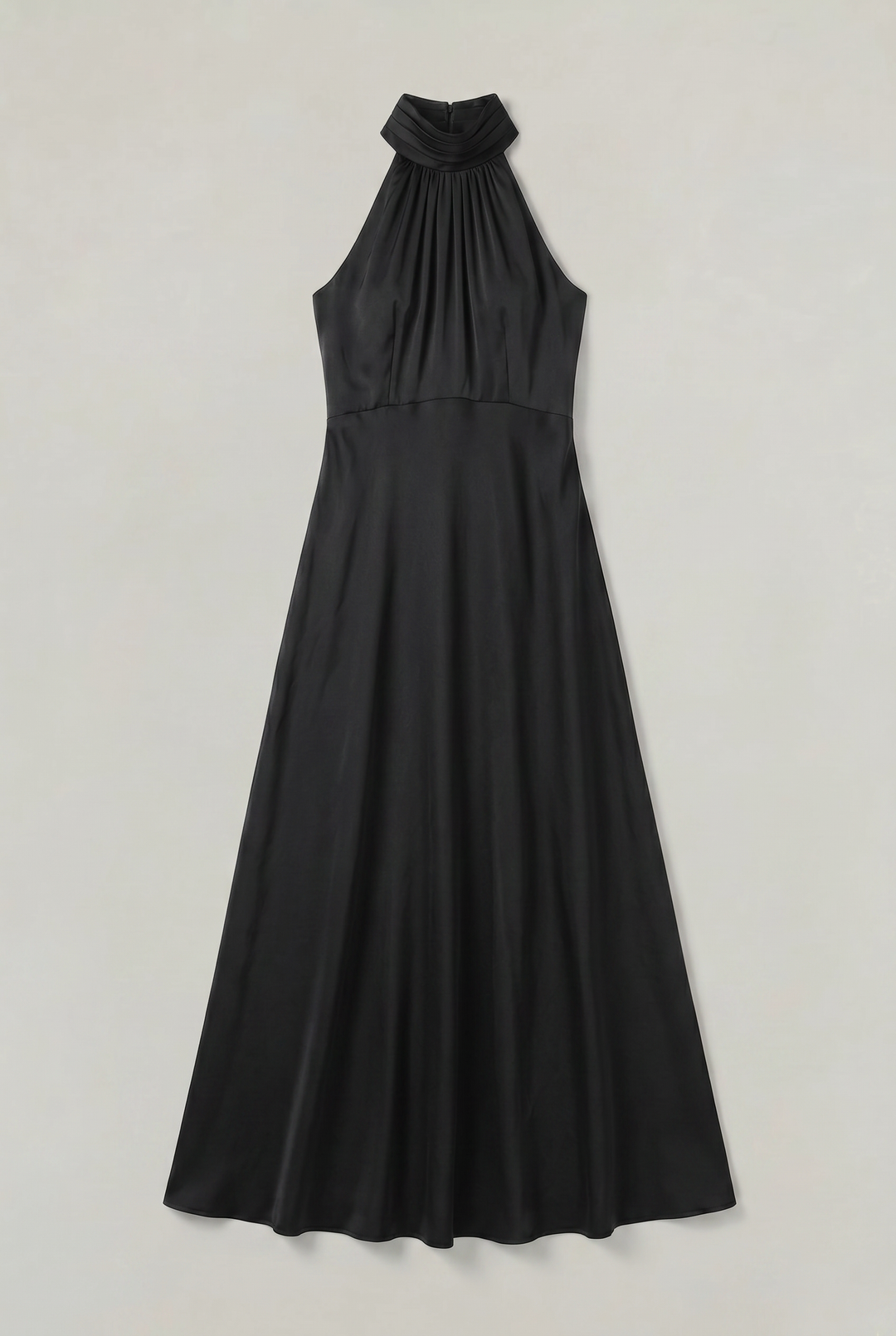 Women's Satin High Neck Bridesmaid Maxi Dress