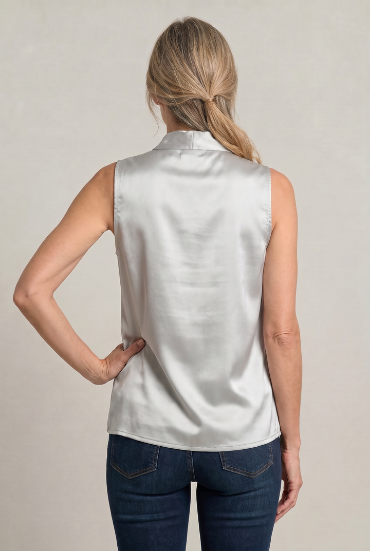 Women's Cowl Neck Sleeveless Cami Top - Draped Front