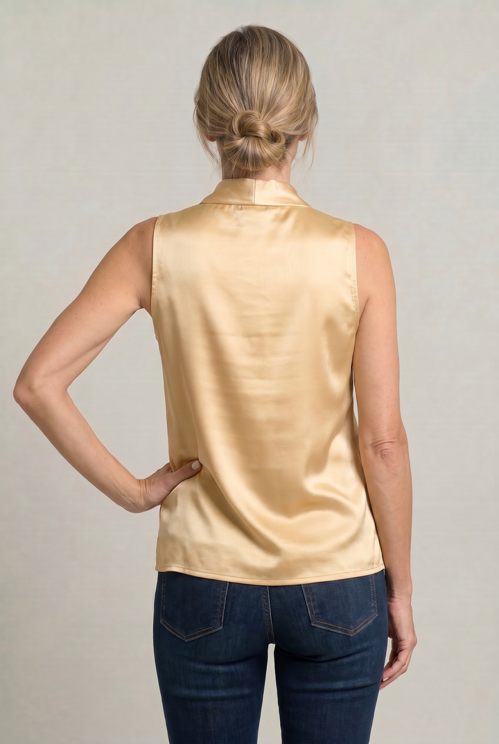 Women's Cowl Neck Sleeveless Cami Top - Draped Front