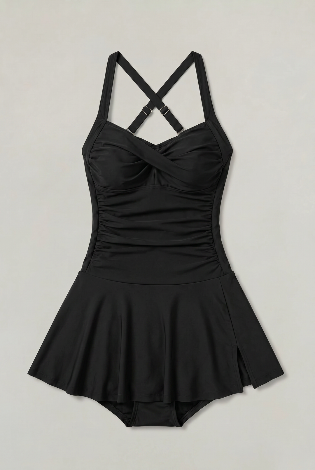 Women’s One-Piece Swimsuit with Sweetheart Neckline and Skirt