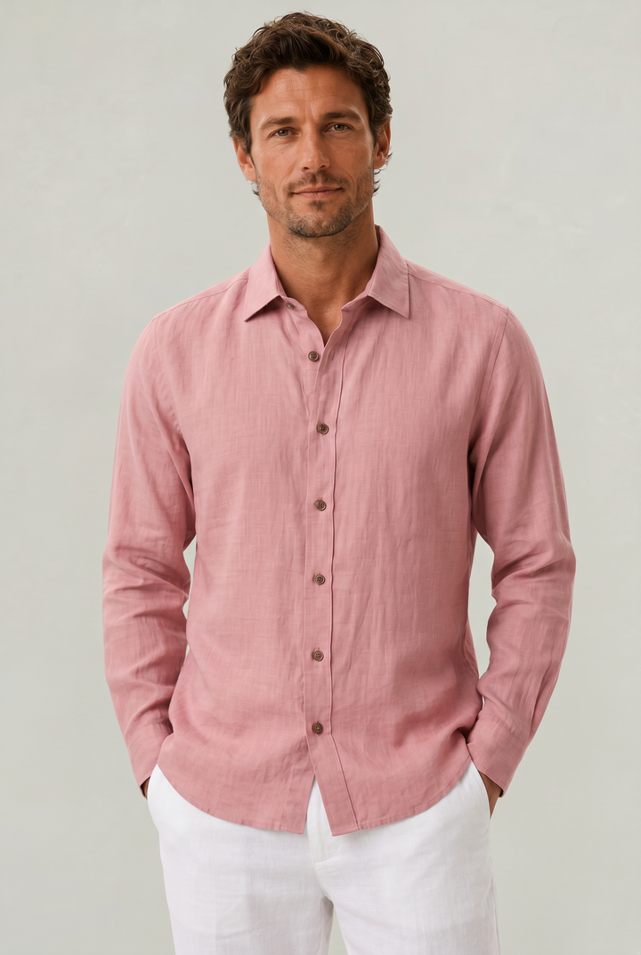 Men's Long Sleeve Cotton Button Down Shirt