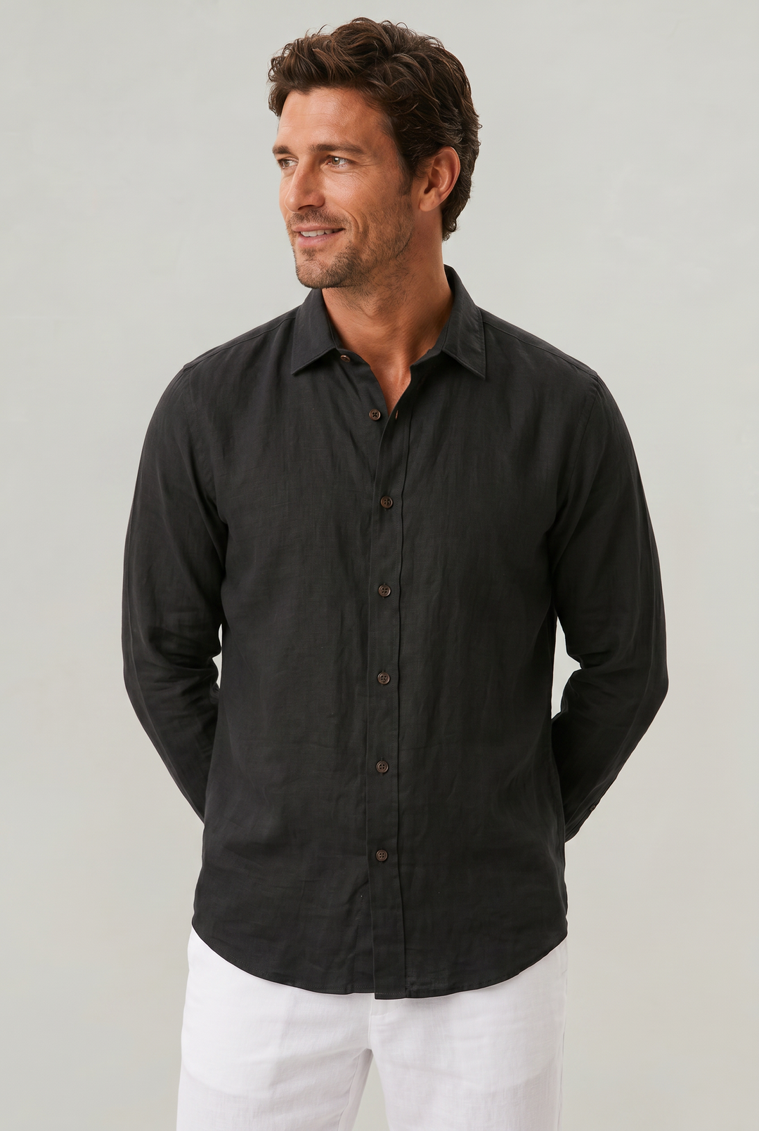 Men's Long Sleeve Cotton Button Down Shirt