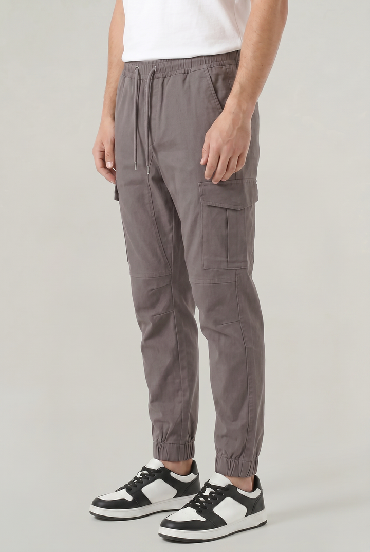 Men's Slim Fit Cotton Cargo Trousers