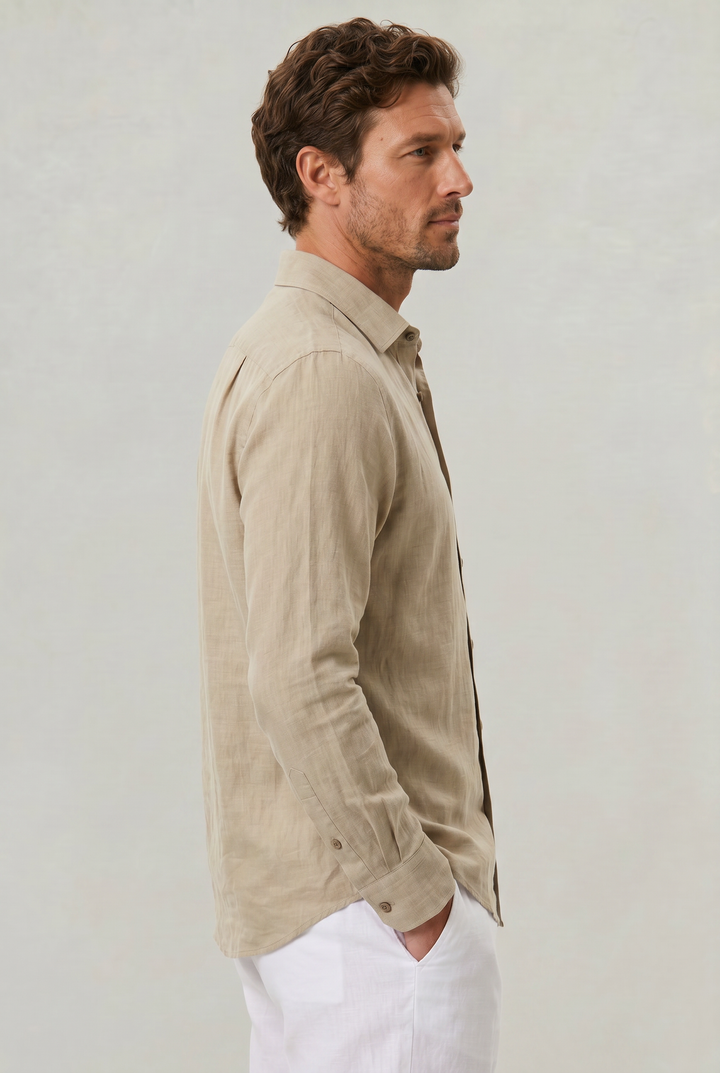 Men's Long Sleeve Cotton Button Down Shirt