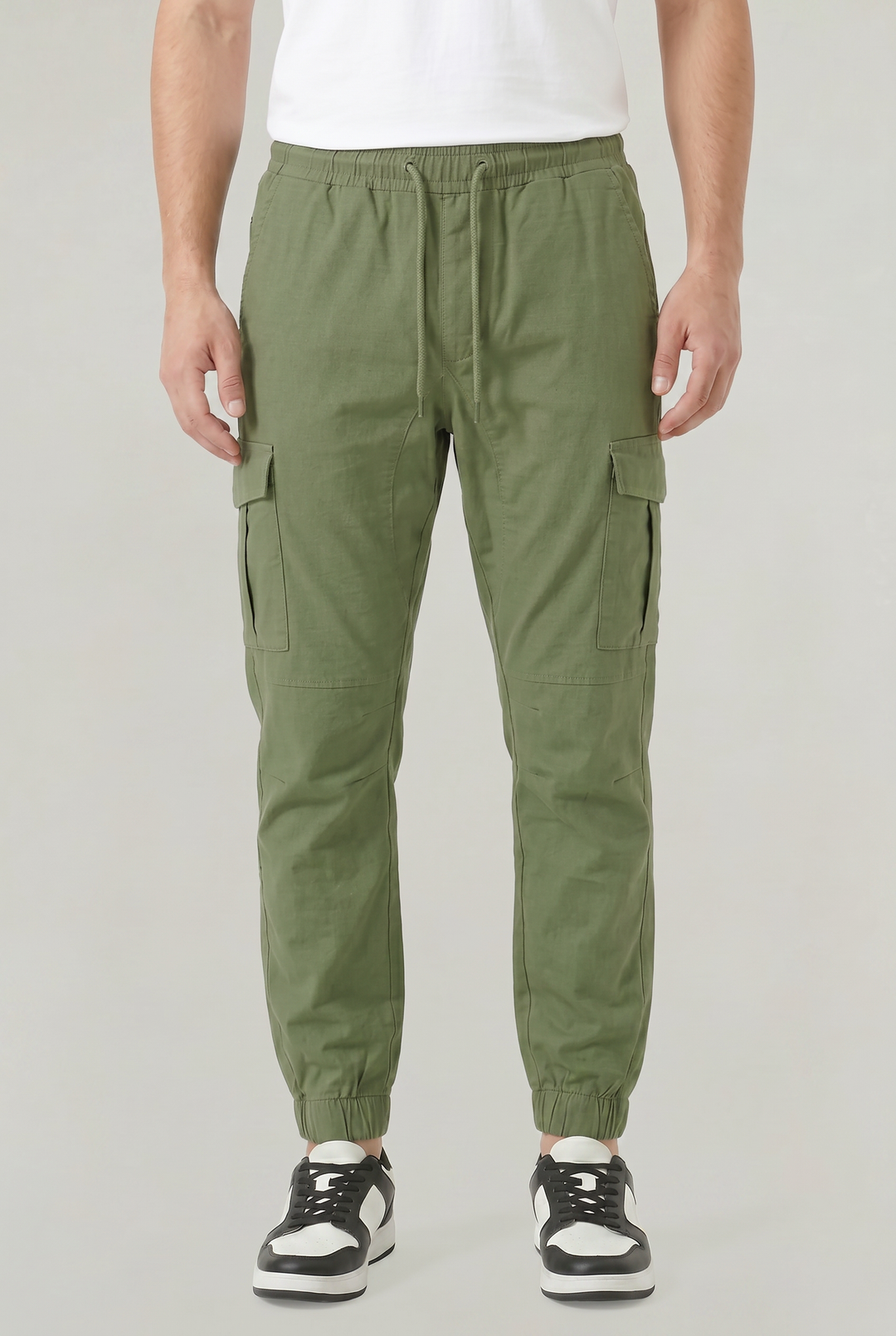 Men's Slim Fit Cotton Cargo Trousers
