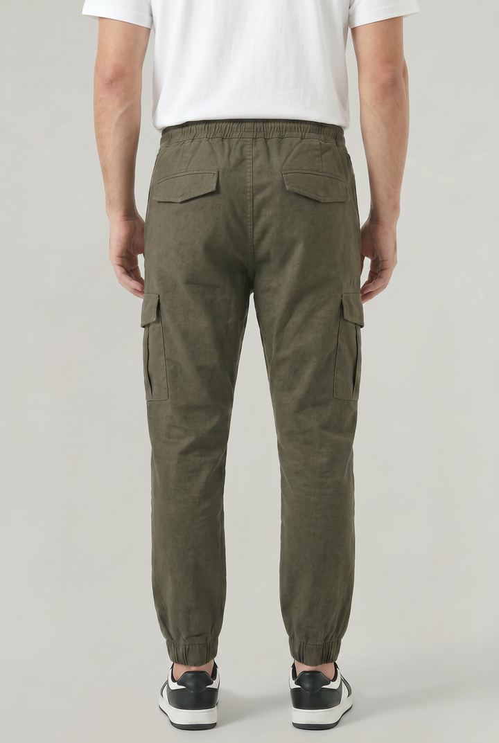 Men's Slim Fit Cotton Cargo Trousers