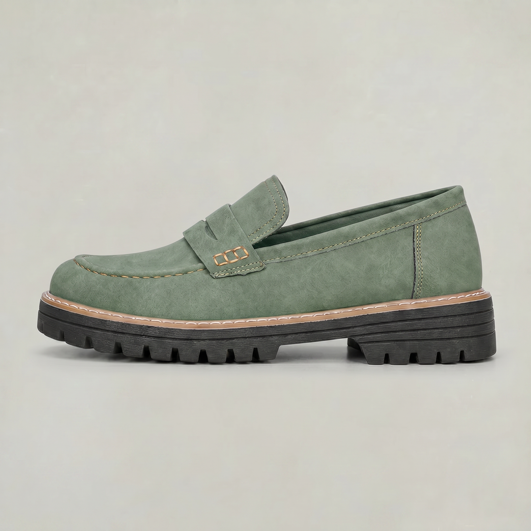 Women's Suede Platform Slip-On Penny Loafers