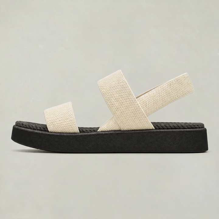 Women's Open Toe Platform Slide Sandals With Elastic Strap