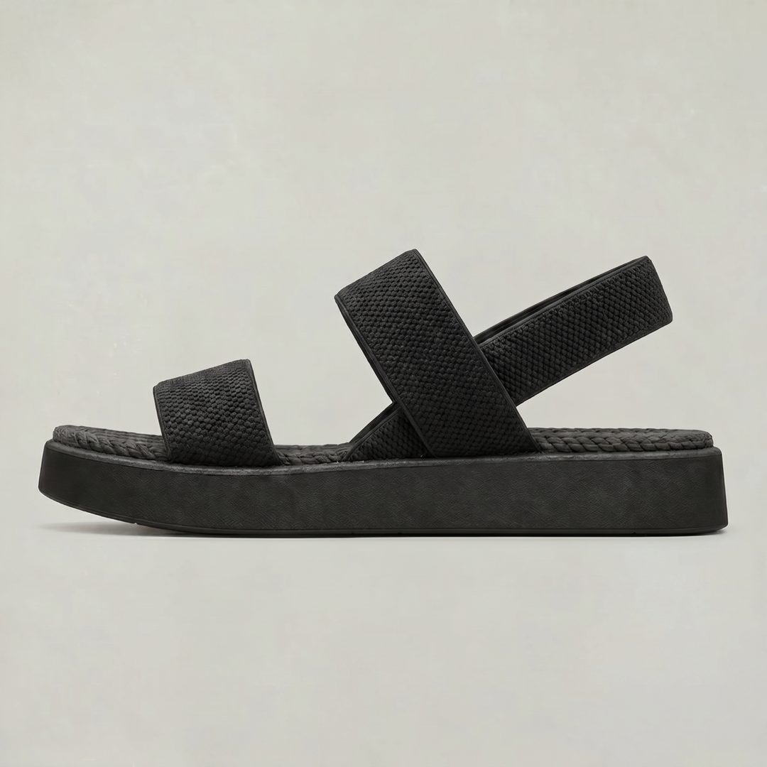 Women's Open Toe Platform Slide Sandals With Elastic Strap