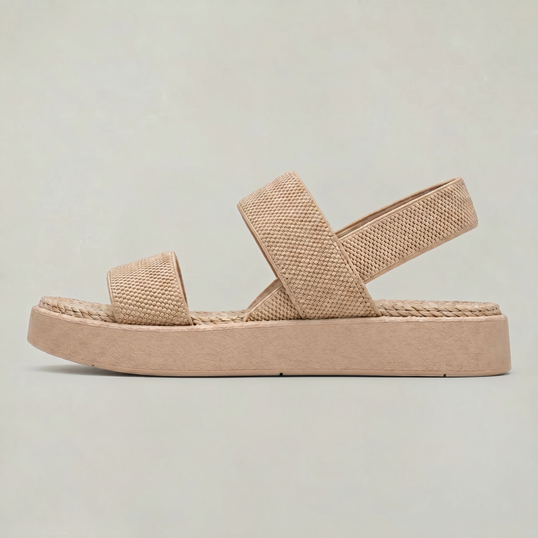 Women's Open Toe Platform Slide Sandals With Elastic Strap